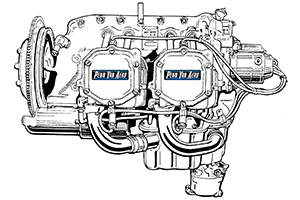 Lycoming 320 Aircraft Engine Line Art